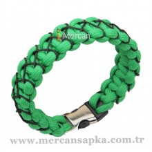 Paracord Bileklik Yeşil - Siyah