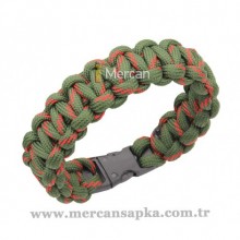 Paracord Bileklik Yeşil - Kırmızı