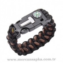 Paracord Bileklik Kahve - Siyah