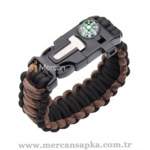 Paracord Bileklik Kahve - Siyah