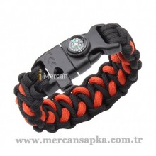 Paracord Bileklik Siyah - Turuncu