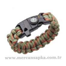 Paracord Bileklik Yeşil - Kırmızı