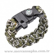 Paracord Bileklik Yeşil - Beyaz Kamuflaj