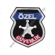 Güvenlik Siyah Kol Arması (Beyaz İşlemeli)