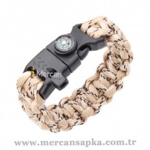 Paracord Bileklik Kahve - Siyah Kamuflaj