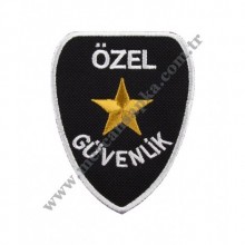 Güvenlik Siyah Göğüs Arması (Sarı Yıldızlı)