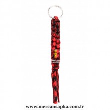 Paracord Anahtarlık Kırmızı - Siyah Kamuflaj