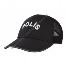OVAL POLİS YAZILI SİYAH KEP (YAZLIK)
