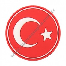 3D TÜRK BAYRAĞI KIRMIZI YUVARLAK