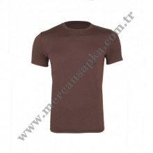 T-shirt Micro Kahverengi Kısakol