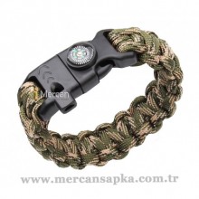 Paracord Bileklik Yeşil - Kahve Kamuflaj
