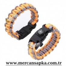 Paracord Bileklik Oranj - Gri
