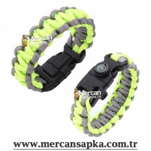 Paracord Bileklik Yeşil - Gri