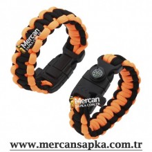 Paracord Bileklik Siyah - Oranj