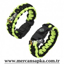 Paracord Bileklik Siyah - Yeşil