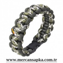 Paracord Bileklik Yeşil Beyaz Kamuflaj - Haki