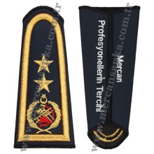 İTFAİYE BİRİM AMİR APOLETİ LACİVERT (ARMALI - 2 YILDIZ- SİM İP)