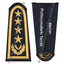 ZABITA DAİRE BAŞKANI APOLETİ (ÇELENKLİ - 4 YILDIZ- SARI SİM İP)