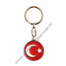 Anahtarlık Ayyıldız Yuvarlak Gold